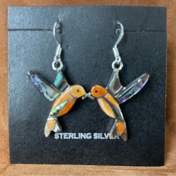 Jewelry - Coral Hummingbird Earrings